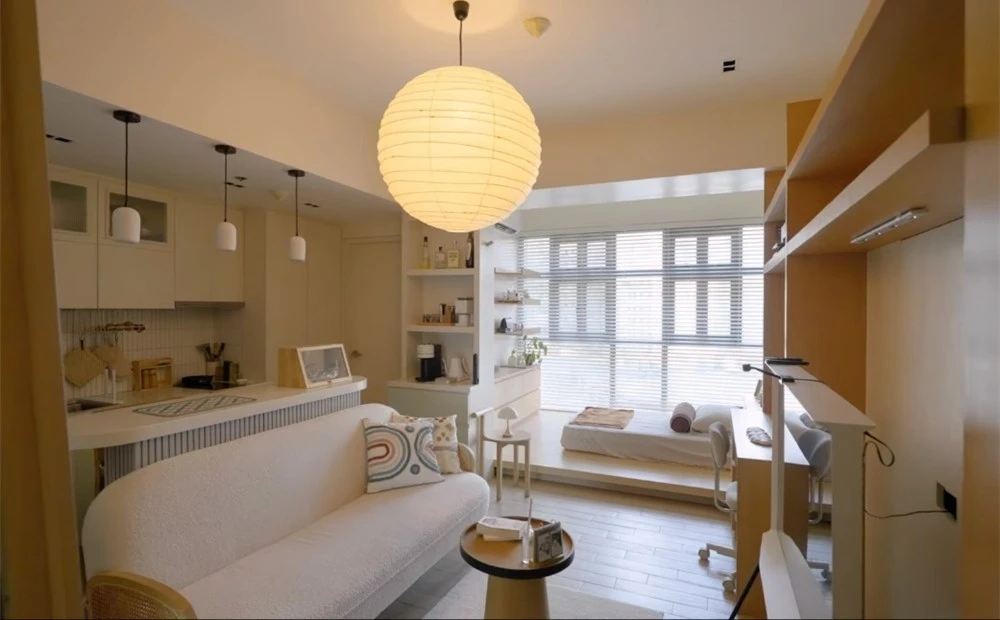 Căn hộ 38m2 không vách ngăn, ngập ánh sáng của cô gái độc thân