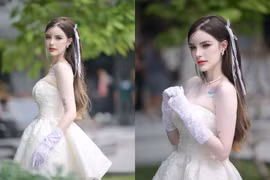 "Nữ thần tắm suối" Jessie Vard diện váy trắng tựa công chúa 