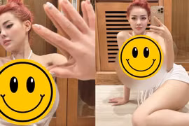 Ngân 98 ăn mặc hở hang, uốn éo trước gương gây chú ý