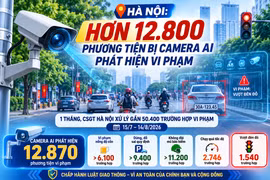 [INFOGRAPHIC] HÀ NỘI: HƠN 12.800 PHƯƠNG TIỆN BỊ CAMERA AI PHÁT HIỆN VI PHẠM