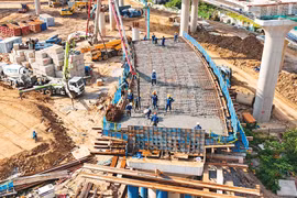 [GALLERY] Hà Nội đẩy nhanh thi công nút giao Vành đai 3,5 – Đại lộ Thăng Long