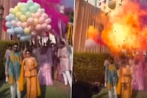 Bóng bay hydro phát nổ trong lễ cưới khiến cô dâu chú rể bị bỏng 