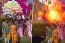 Bóng bay hydro phát nổ trong lễ cưới khiến cô dâu chú rể bị bỏng 