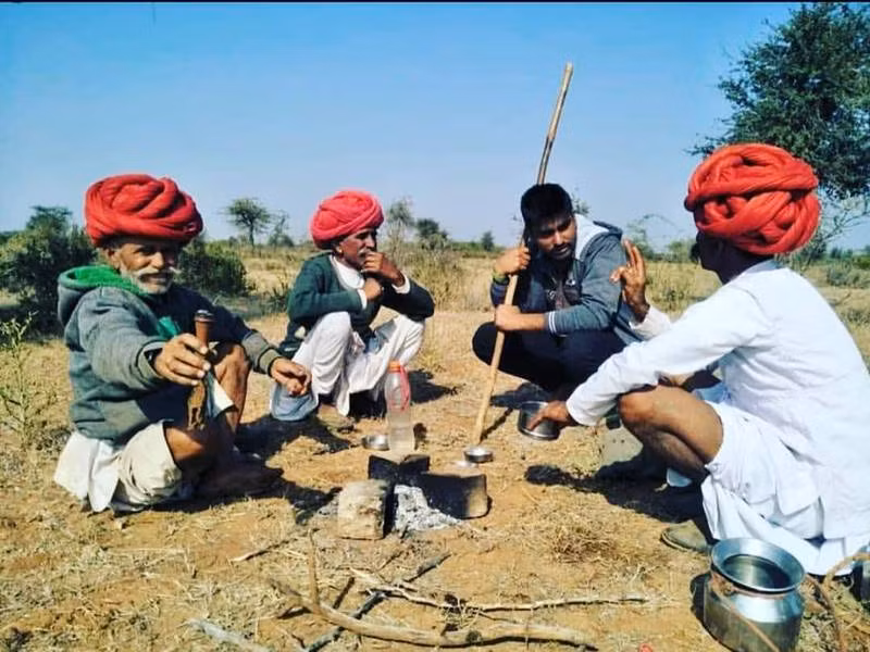 Theo những người dân địa phương, hầu hết trong số họ là thành viên của Rabari, một bộ lạc chăn cừu đã di cư đến Rajasthan từ Iran qua Afghanistan khoảng một nghìn năm trước. Người Rabaris tôn thờ vị thần Shiva rực lửa của đạo Hindu và coi các con thú như những thiên thần hộ mệnh, ngay cả khi chúng ăn thịt những con gia súc.