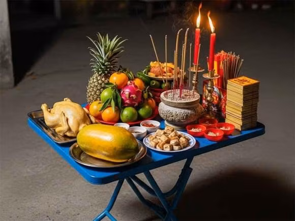 Mâm cúng trong nhà