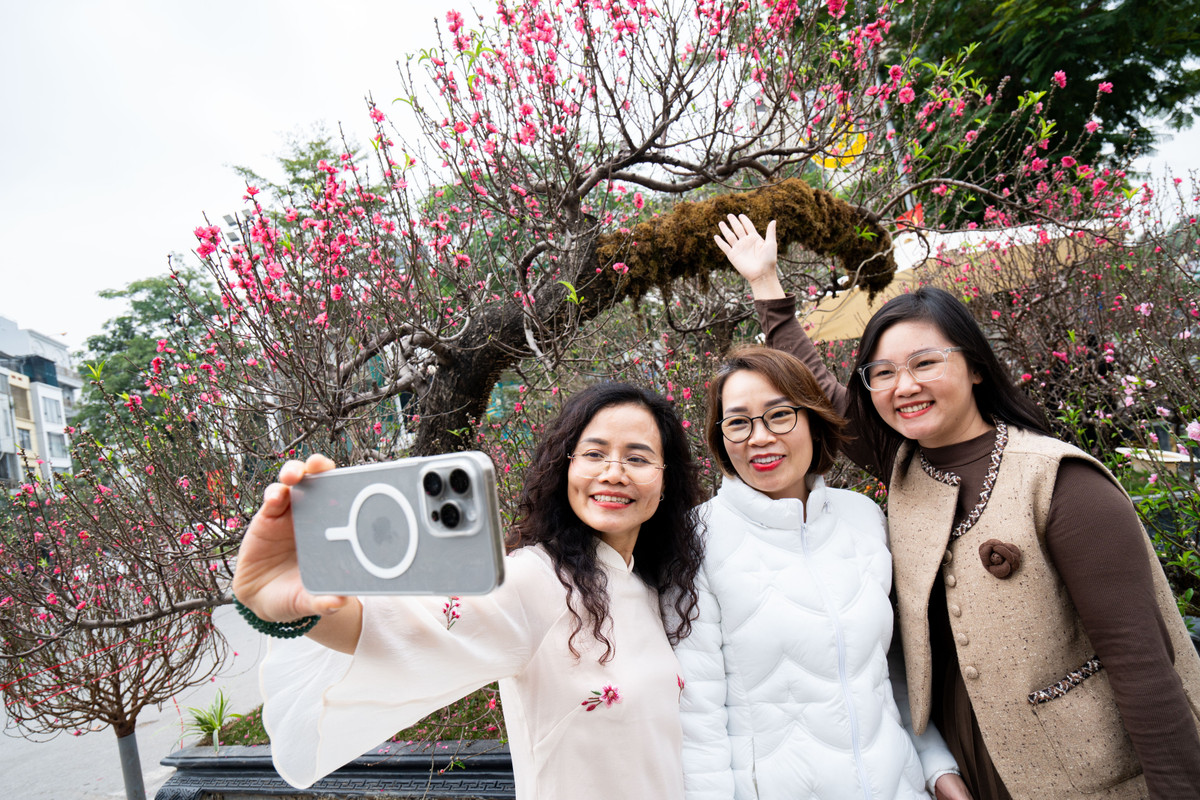 Chị Vũ Thị Nhung (43 tuổi, Thanh Xuân) cho biết chị không khỏi bất ngờ khi bắt gặp cây đào có dáng nghiêng lạ mắt giữa chợ hoa. “Ban đầu, tôi chỉ thấy cây đẹp và khác biệt nên dừng lại ngắm, đến khi nghe nói giá cho thuê lên tới 100 triệu đồng thì càng thấy ấn tượng, phải chụp lại vài tấm làm kỷ niệm ngày Tết”, chị Nhung nói.