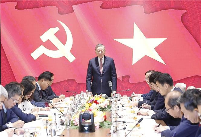 Tổng Bí thư Tô Lâm phát biểu chỉ đạo. Ảnh: Thống Nhất/TTXVN