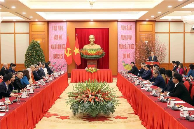 Tổng Bí thư Tô Lâm phát biểu tại buổi gặp mặt. Ảnh: An Đăng/TTXVN