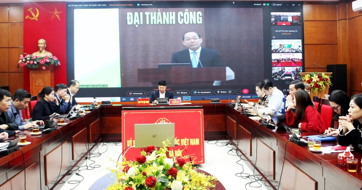 Điểm cầu tại Ủy ban MTTQ Việt Nam thành phố Hà Nội. Ảnh: PV