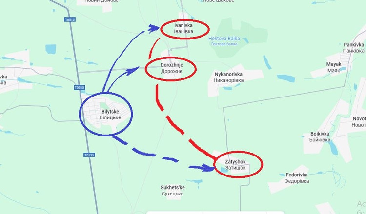 La chaîne Rybar a rapporté que la 51e armée de la Garde de la RFAF avait déjoué la contre-attaque des FAU à l'est de la ville de Belitskoye. Les troupes ukrainiennes n'ont pas pu percer leur front dans la région d'Ivanivka-Nykanorivka-Zatichok et atteindre la ligne longeant la rivière Kazeny Torets. 6.jpg