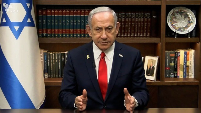 Thủ tướng Israel Netanyahu phát biểu sau khi Mỹ tấn công iran vào sáng nay. Ảnh Topwar 4.jpg