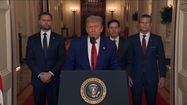 Tổng thống Mỹ Donald Trump phát biểu sau cuộc tấn công vào cơ sở hạt nhân Iran. Ảnh: CNN 6.jpg