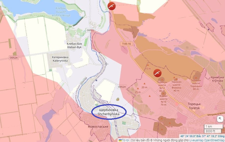 ロシア空軍(RFAF)部隊は、トレツク市西方に位置するシュチェルビノフカ集落の南端と東端、そしてコンスタンチノフカ南部防衛線に足場を築いた。RFAFの火力と絶え間ない攻撃は、この地域におけるAFU防衛システムの安定を脅かしている。 3.jpg