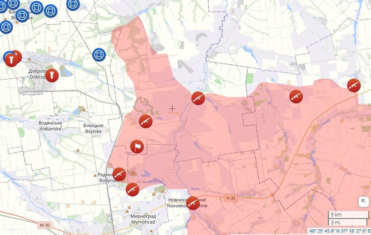 Die 132. Brigade rückte 18 Kilometer weit vor und bildete nicht nur einen „verlängerten Arm“, der die Stadt Pokrowsk umschloss, sondern auch hinter der Schlüsselposition der AFU in Donezk, der Stadt Kramatorsk. Dies war sicherlich ein schwerer Schlag für den Generalstab der AFU. 2-8517.jpg