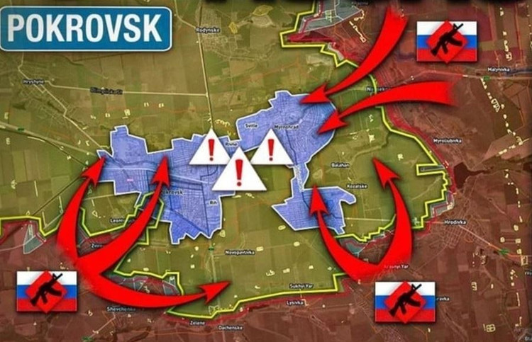 La situación en la zona de Pokrovsk está cambiando rápidamente. Las Fuerzas Armadas de Ucrania (FAU) se enfrentan actualmente a dificultades en cuanto a personal y armamento para responder con rapidez a cualquier ataque de la RFAF. Si los rusos continúan con la ofensiva actual en Pokrovsk, las FAU se verán en una situación difícil en todo el frente Pokrovsk-Mirnograd. 13.jpg