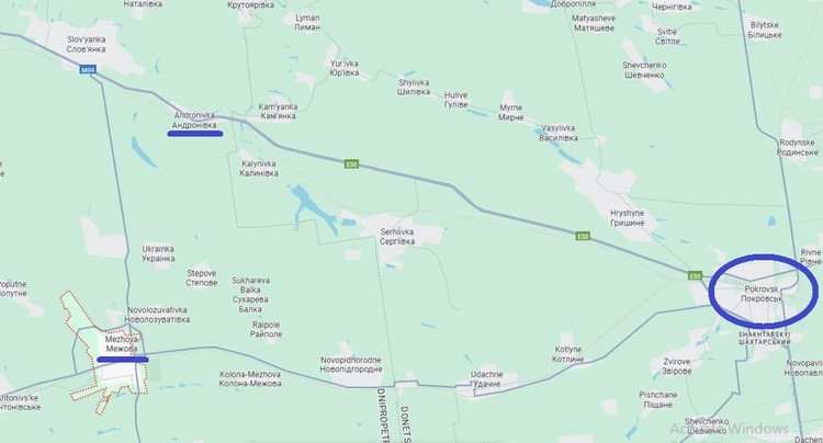 ผู้เชี่ยวชาญทางทหารระบุว่า สถานที่ที่กองทัพออสเตรเลีย (AFU) สร้างแนวป้องกันถัดไปหลังจากการยึดครองโปครอฟสค์ น่าจะอยู่ที่อันโดรนิฟกาและเมโซวา ซึ่งอยู่ห่างจากโปครอฟสค์ไปทางตะวันตก 30 กิโลเมตร ถึงแม้ว่าพื้นที่ดังกล่าวจะอยู่ในแคว้นดนีปรอเปตรอฟสค์ก็ตาม อย่างไรก็ตาม พื้นที่เหล่านี้ก็อยู่ภายใต้การควบคุม ขาดการเตรียมพร้อม และเสี่ยงต่อการถูกโจมตีทางอากาศ 6-2537.jpg
