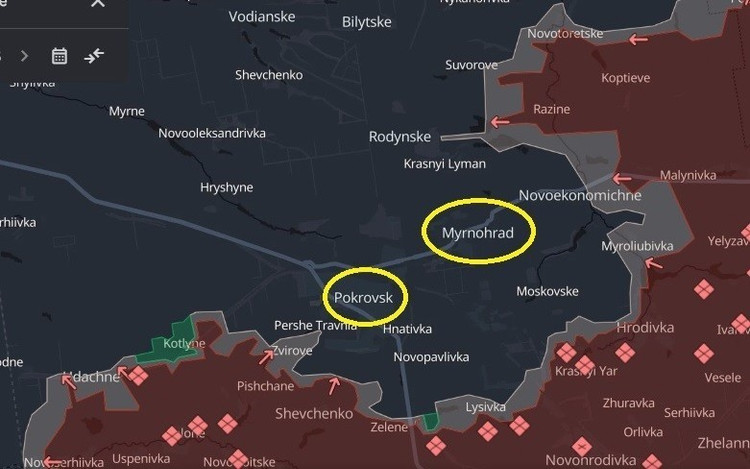 Наиболее ожесточённые бои на поле боя по-прежнему сосредоточены вокруг города Покровск. В настоящее время ВВС РФ совершили значительные прорывы с востока и юга. Кроме того, основные силы российских войск продолжают наступление севернее Покровска и пытаются захватить стратегически важный город Родинское. 6.jpg
