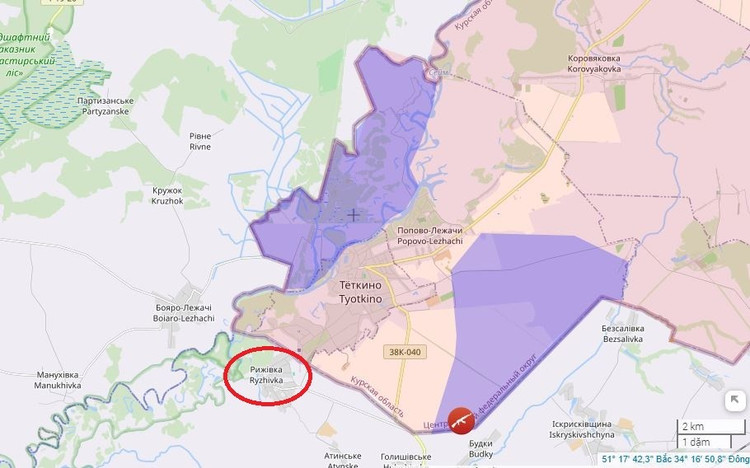 Darüber hinaus drangen RFAF-Angriffsgruppen in der Sewero-Sloboschanski-Richtung in das Dorf Ryschiwka (Oblast Sumy, Ukraine) ein, um AFU-Verstärkungen am Vordringen nach Tetkino (Oblast Kursk, Russland) zu hindern und so ihre Kontrollzone in diesem Gebiet auszuweiten. 10.jpg