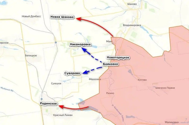 En el noreste de Pokrovsk, tras perder Novotoretske y Boykivka, las tropas ucranianas se vieron obligadas a retirarse a la tercera línea de defensa en las zonas de Suvorovo y Nikanorovka. El experto militar ruso Andrey Marochko informó al respecto. 9-2501.jpg