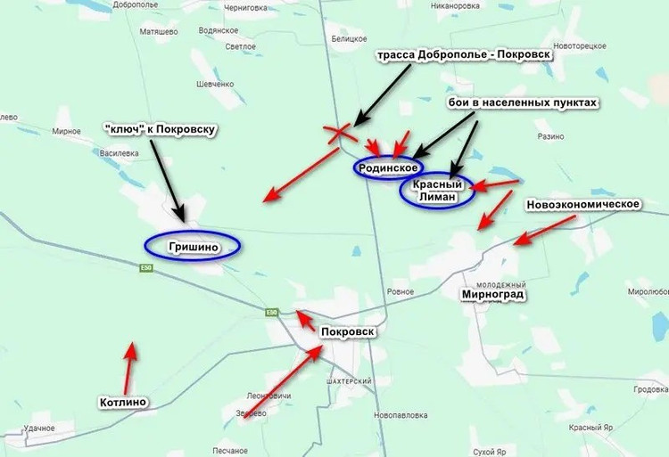Mientras las tropas rusas en dirección a Pokrovsk continúan avanzando hacia Dobropolye y luego hacia Druzhkovka con la perspectiva de alcanzar Kramatorsk, no olvidan Pokrovsk, que se encuentra sitiada. Actualmente, las unidades de la RFAF también se encuentran en las etapas finales de la formación de un cerco muy amplio, que abarcará toda la región de Pokrovsk-Mirnograd. 6-8496.jpg