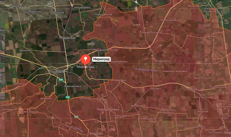 The Military Summary channel said the RFAF was moving into a perimeter west of Yelizavetovka and securing a position along a forest belt on the eastern edge of a tailings pond east of the Krasnolimanskaya mine. Ukraine's Deep State channel said Russian troops were moving into the rear of the Ukrainian defenses in Mirnograd. 13.jpg