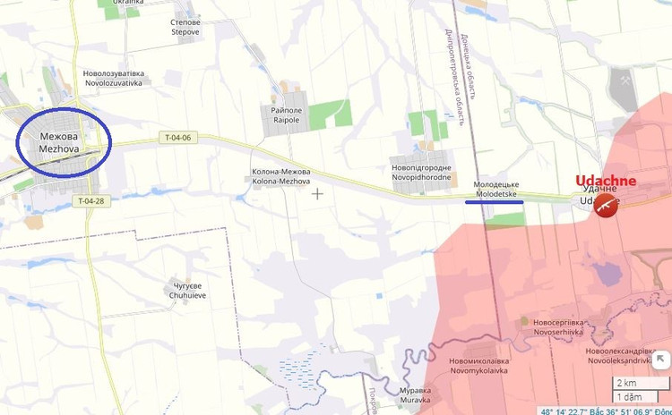Demi menata kembali pertahanannya, Angkatan Bersenjata Ukraina (AFU) terpaksa mundur dari permukiman perkotaan Mezhova di Oblast Dnipropetrovsk, sekitar 12 km dari perbatasan dengan Oblast Donetsk. Mezhova saat ini merupakan pusat logistik utama AFU, yang menyediakan pasokan utama bagi pasukan AFU yang ditempatkan di Pokrovsk. 3.jpg