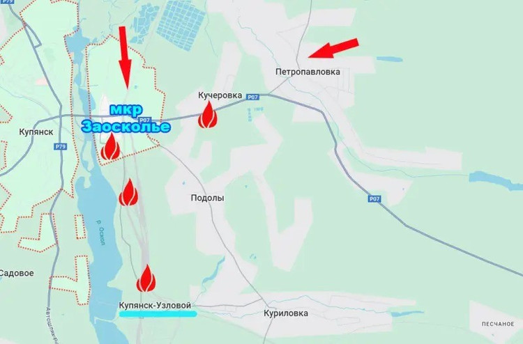 ロシア軍事レビューのウェブサイトは、ロシア軍(RFAF)がハリコフ州クピャンスク市のザオスコリエ前哨基地を占領し、主要防衛拠点への圧力を強め、ウクライナ軍(AFU)の補給線を遮断したと報じた。現場からの情報によると、AFUはレールモントフ通りのロシア軍陣地に対し戦車による反撃を行ったが、失敗に終わった。 1.jpg