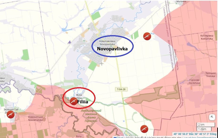 Somit boten die Aktionen der RFAF an den Flanken des befestigten Gebiets die Möglichkeit, den Verteidigungsplan des AFU-Kommandeurs im Süden von Donezk und im Westen des Gebiets Dnipropetrowsk vollständig zunichte zu machen. Der vorherige Erfolg der RFAF-Gruppe Wostok bei der Einnahme des Dorfes Filija machte den Plan des AFU-Kommandeurs, Nowopawlowka zu decken, zunichte. 12-4432.jpg