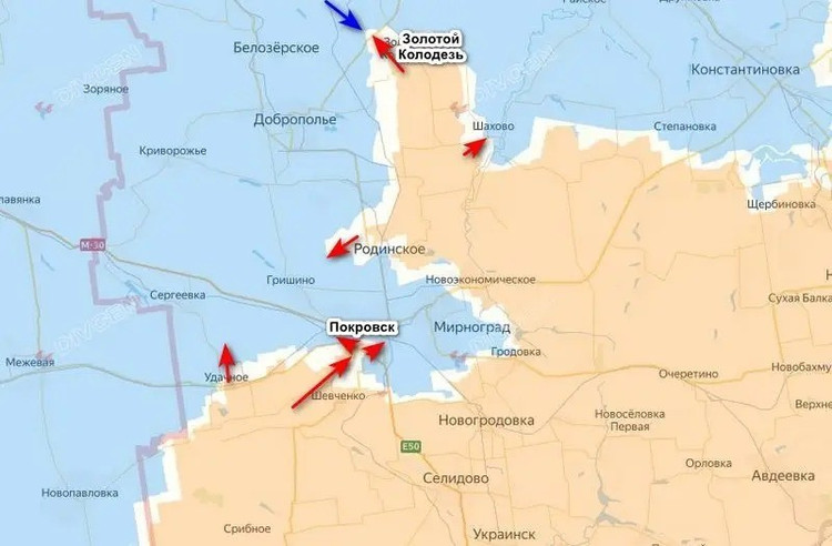 Durant un mois de combats dans la région de Zolotoy Kolodez, la situation est restée pratiquement inchangée, bien que l'état-major des FAU ait affirmé que la situation évoluait favorablement dans cette direction. Cependant, les renforts des FAU étaient presque épuisés et ne parvenaient toujours pas à percer la ligne de défense et à repousser les Russes. 2.jpg