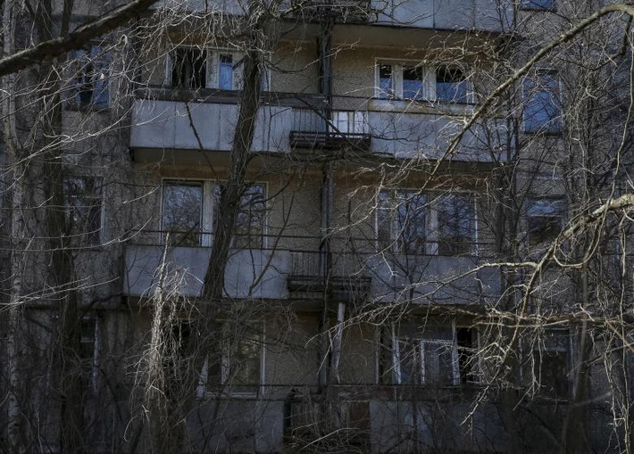 Cảnh tượng ảm đạm ở thị trấn Pripyat bị bỏ hoang.