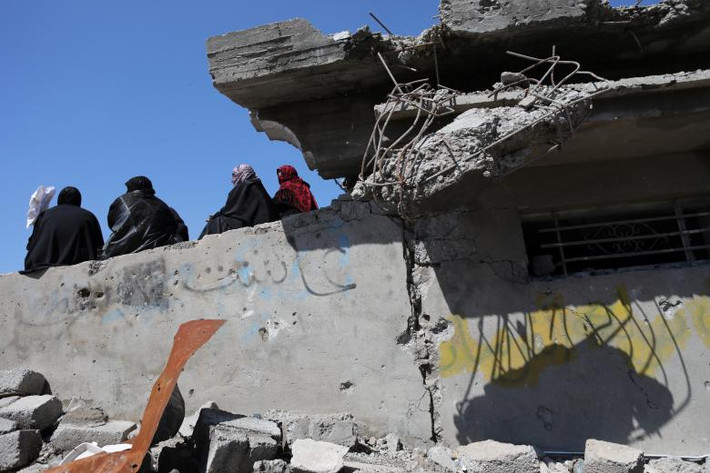 Ngôi nhà này gần như bị phá hủy hoàn toàn trong chiến tranh ở Mosul.