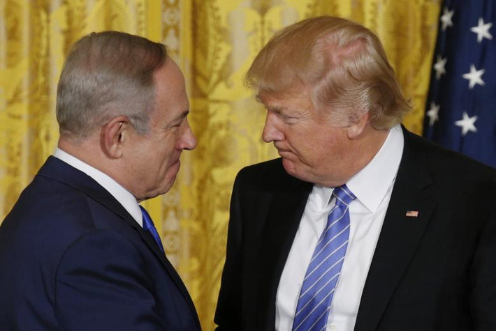 Ông chủ Nhà Trắng và Thủ tướng Israel Benjamin Netanyahu trong một buổi họp báo chung tại Nhà Trắng ngày 15/2.
