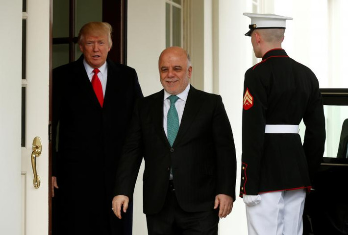Tổng thống Trump đón tiếp Thủ tướng Iraq Haider al-Abadi tại Nhà Trắng, thủ đô Washington, ngày 20/3.