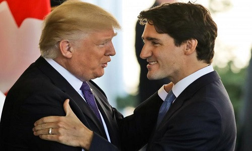 Tổng thống Trump chào đón Thủ tướng Canada Justin Trudeau ngày 13/2.