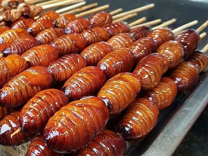 Ở Đông Malaysia có một món ăn mà chắc hẳn các bạn không bao giờ muốn nếm thử. Ấu trùng của sâu sago được coi là một món ăn "đãi khách" của các bộ lạc bản địa ở Sabah và Sarawak. Ảnh: The Richest.