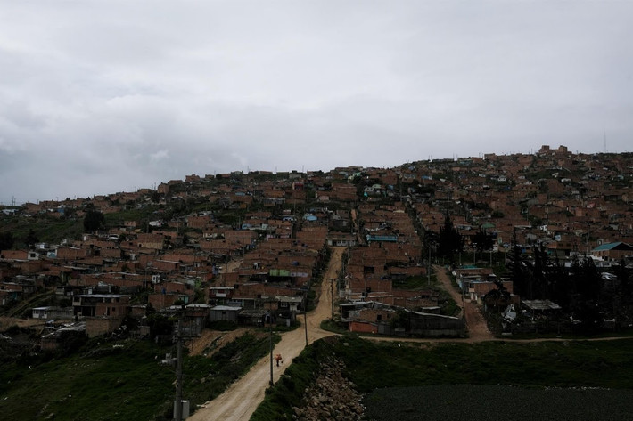 Khu dân cư ở Soacha, ngoại ô thủ đô Bogota, nhìn từ trên cao.