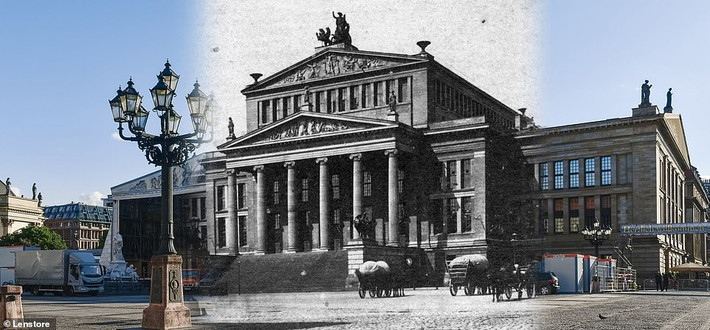Quảng trường Gendarmenmarkt từng được coi là quảng tường đẹp nhất Berlin. Ảnh chụp năm 1903.