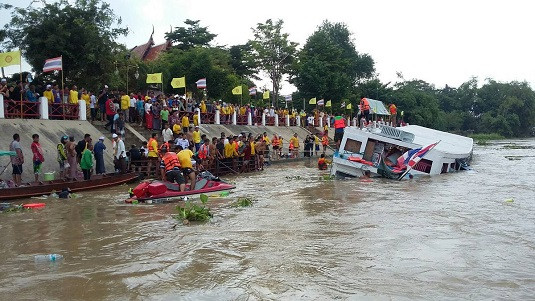 RT đưa tin, vụ chìm thuyền ở Thái Lan xảy ra trên sông Chao Phraya vào khoảng 16h ngày 18/9.