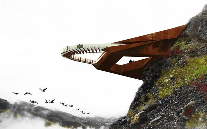 Cầu Glacier Skywalk ở Aberta, Canada, được mở cửa vào năm 2014.
