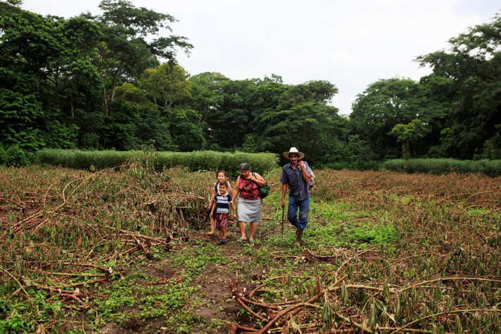 Sự hoành hành của băng đảng Barrio 18 khiến người dân El Salvador luôn phải sống trong cảnh lo sợ. Ảnh: Một gia đình đang trên đường đi lánh nạn.
