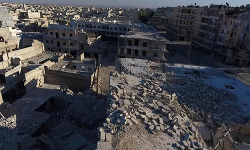 Một cảnh tượng tan hoang ở Aleppo.