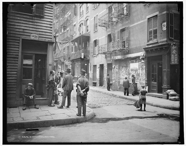 Quang cảnh khu phố Chinatow ở thành phố New York năm 1900.