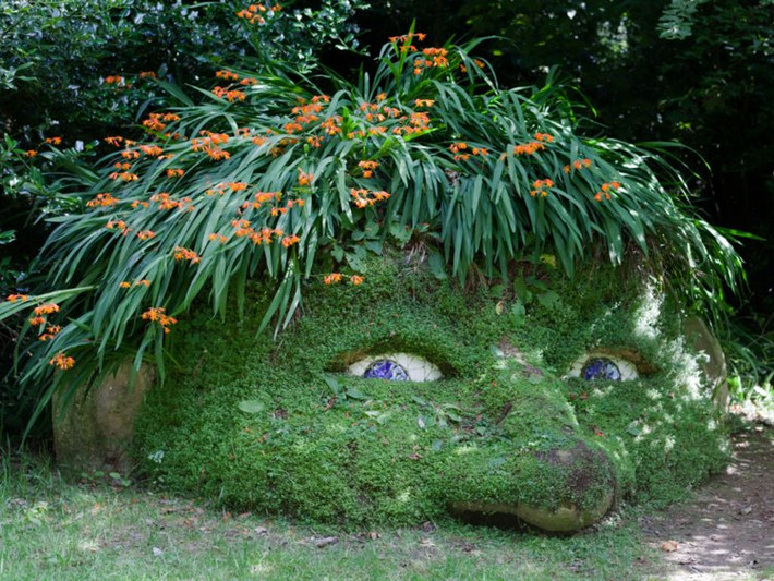 Những khu vườn bị lãng quên của Heligan, tọa lạc gần Mevagissey tại Cornwall, là một trong những vườn bách thảo nổi tiếng nhất ở nước Anh. Trong khu vườn có khá nhiều bức tượng đá khá kỳ quái.