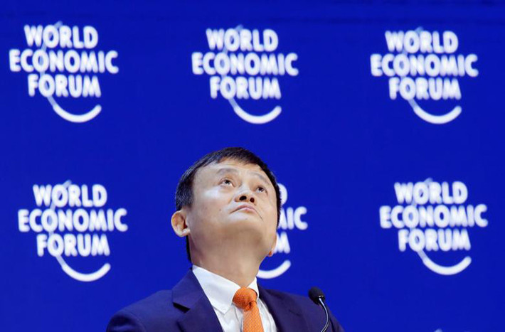Tỷ phú Jack Ma, Chủ tịch điều hành của Tập đoàn Alibaba, tham dự hội nghị WEF 2018.