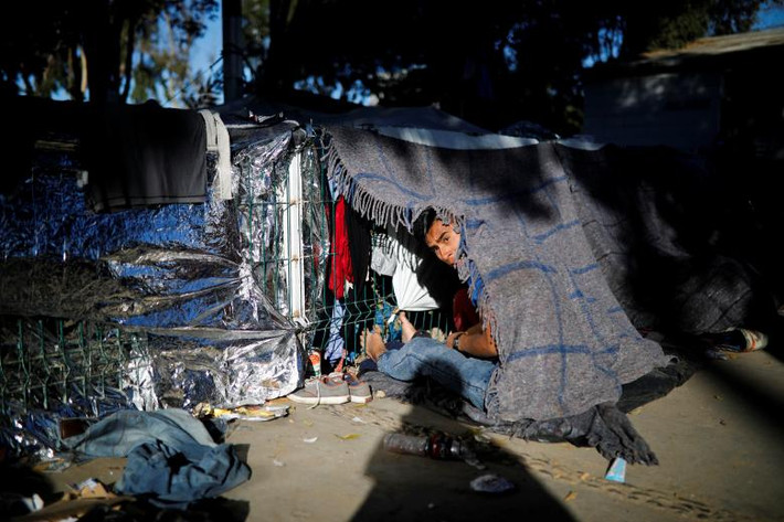 Túp lều đơn sơ của một di dân Trung Mỹ ở Tijuana.