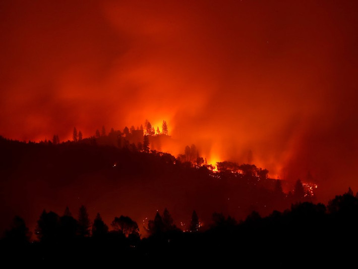 Theo Insider, đám cháy Camp trong thảm họa cháy rừng California những ngày qua gần như đã “xóa sổ” hoàn toàn thị trấn Paradise, khiến ít nhất 79 người thiệt mạng. (Nguồn ảnh: Insider)