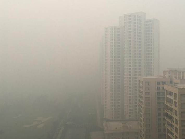 Bức ảnh chụp tại khu Noida, ngoại ô thủ đô Ấn Độ, ngày 5/11.