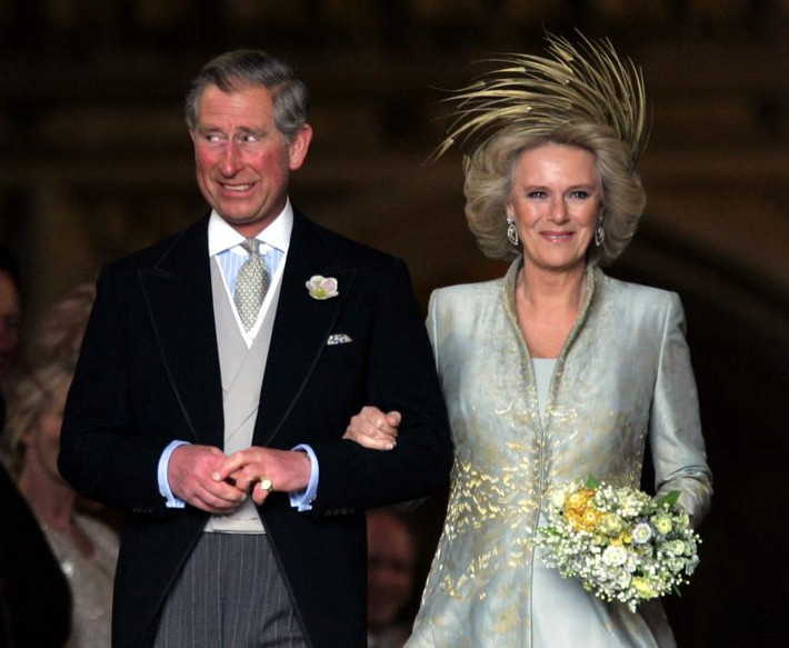 Thái tử Charles kết hôn với bà Camilla tại nhà thờ St.George, Lâu đài Windsor, vào tháng 4/2005.
