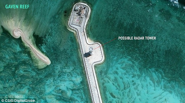 Vị trí Trung Quốc có thể lắp đặt hệ thống radar trái phép ở Đá Ga Ven...