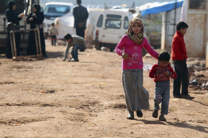 Quang cảnh khu trại tị nạn Atma, gần biên giới Syria-Thổ Nhĩ Kỳ, tỉnh Idlib ngày 5/2.